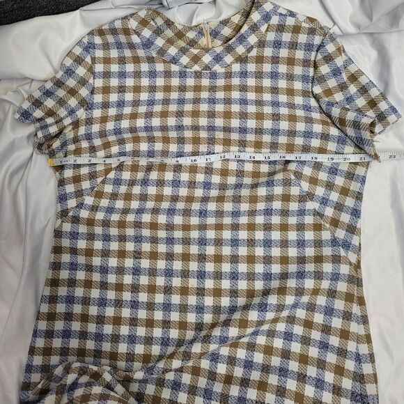 VINTAGE 70s plaid two piece shift dress and matching blazer XL - Picture 15 of 17